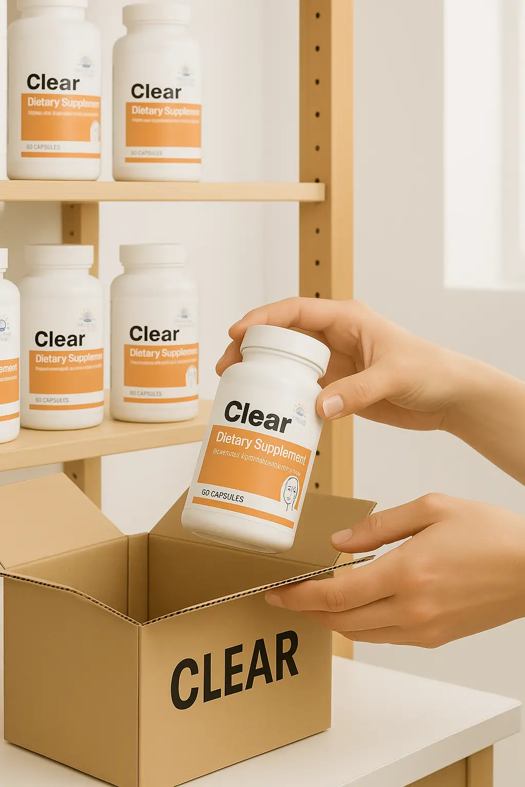 Clear in shelf